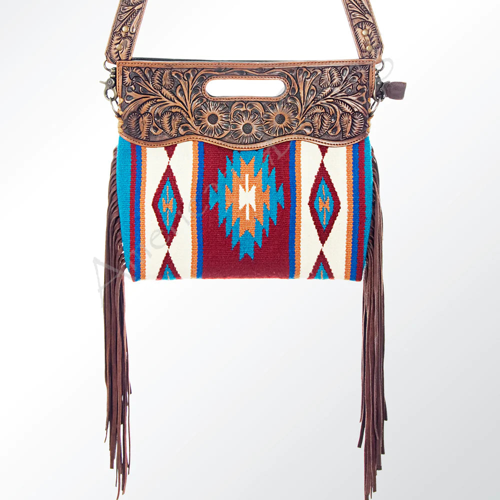 Handbag For Fashion American Darling Turquoise & Burgundy Purse