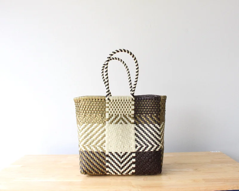 Lightweight Bags For Senior Travelers Beige, Brown & Gold Tote Bag by MexiMexi