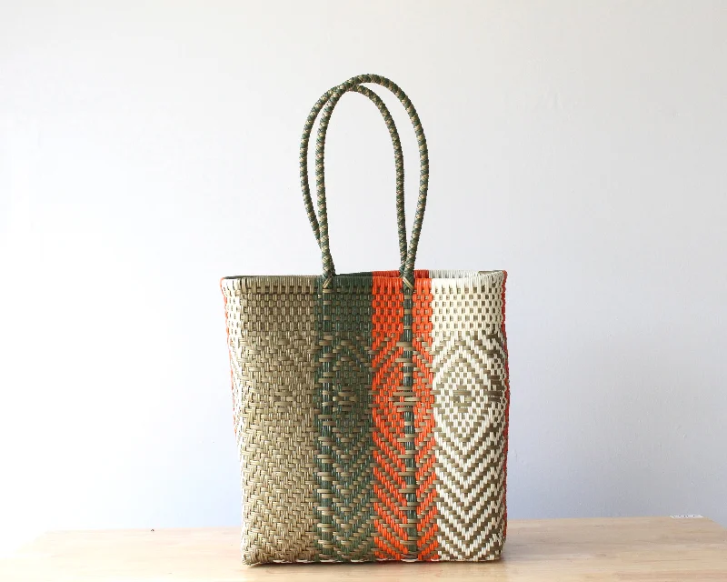 Bags For Sporty And Athletic Styles Green, Gold & Orange Handwoven Mexican Bag by MexiMexi