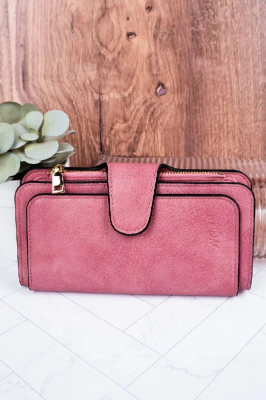 Limited-Time Offers On Trendy And Stylish Bags The Essentials Pink Faux Leather Wallet