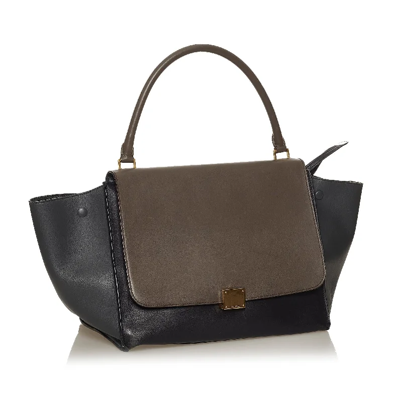 Seasonal Sale Bags Celine Trapeze Tricolor Leather Satchel (SHG-28899)