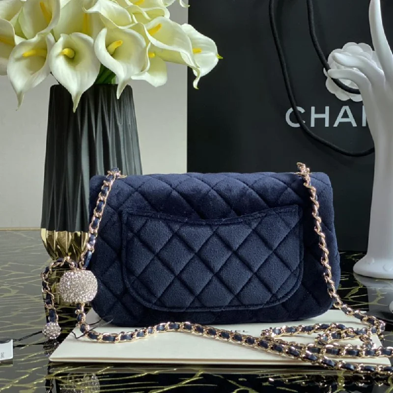 Clearance-Priced Bags Chanel Square Mini Classic Flap Bag Velvet