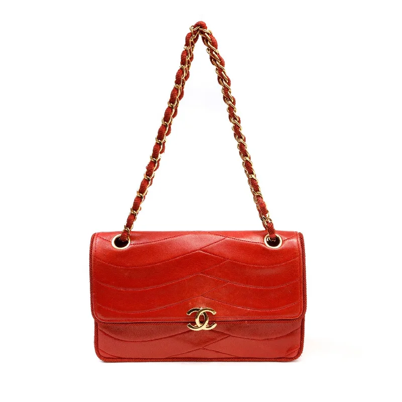 Flash Sales On Premium And High-Quality Bags Chanel Red Leather Scallop Quilted Flap Bag