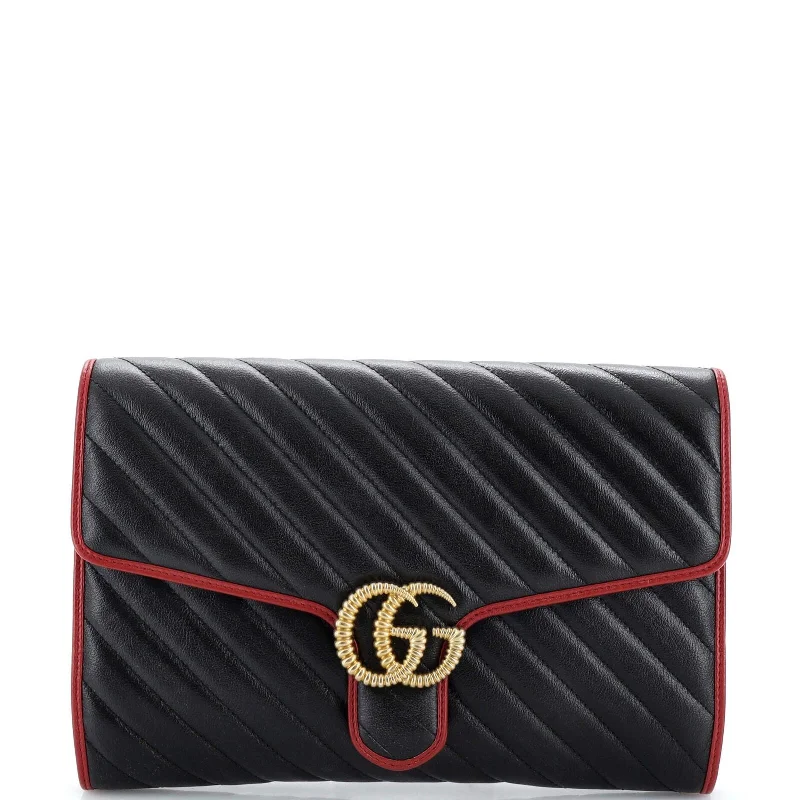Flash Sale On Premium Bags GUCCI MATELASSE LEATHER TORCHON GG MARMONT CLUTCH BAG