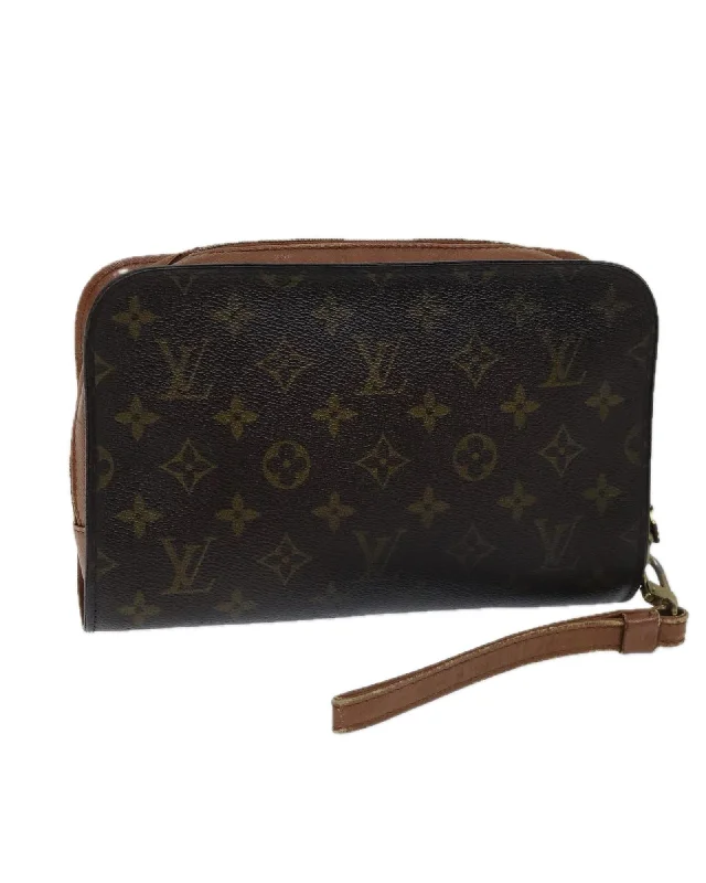 Inspired Bags For Modern Sophistication Monogram Canvas Clutch Bag with Metal Fittings