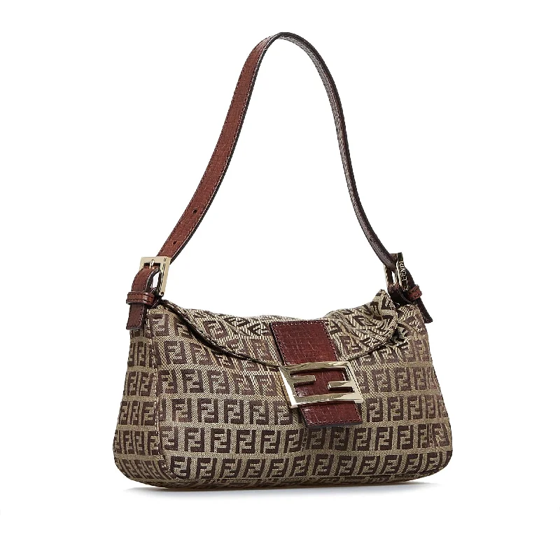 Bag Deals Fendi Zucchino Double Flap Baguette (SHG-du3Dv1)
