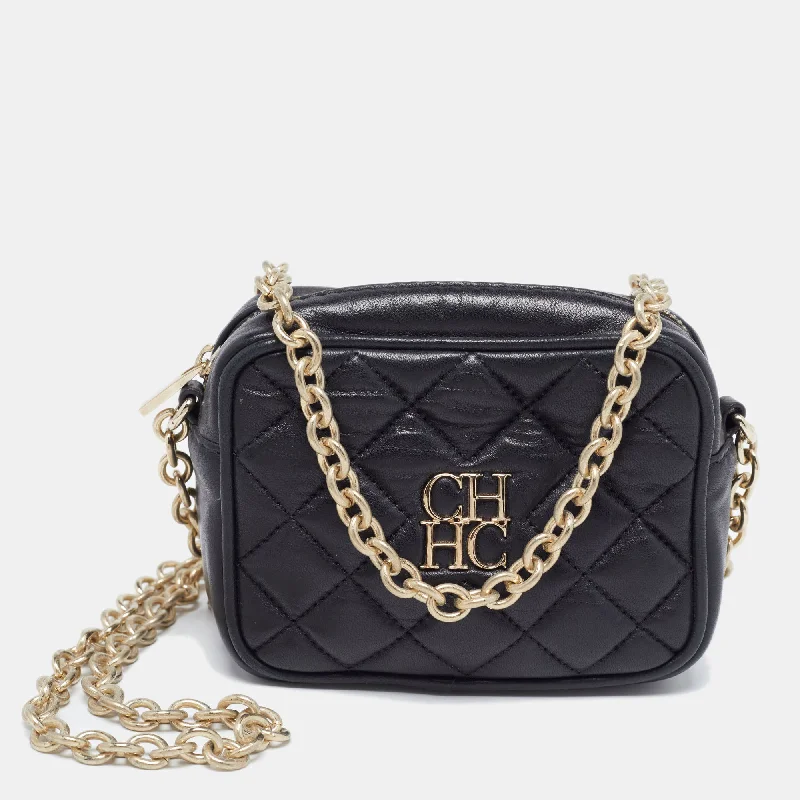 Evening Events Ch Carolina Herrera  Quilted Leather Mini Chain Crossbody Bag